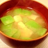 簡単☆モロッコいんげん＆豆腐のお味噌汁